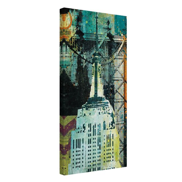 Wanddeko grün NY Graffiti Empire State Building