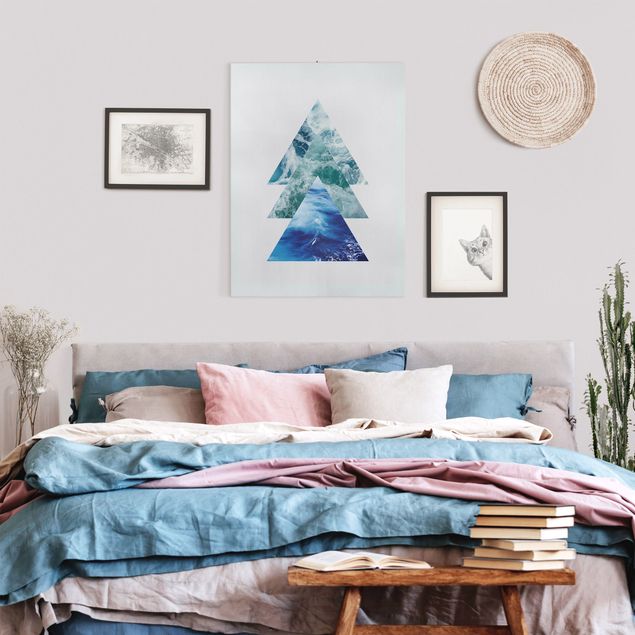 Wanddeko Schlafzimmer Ozean Dreiecke