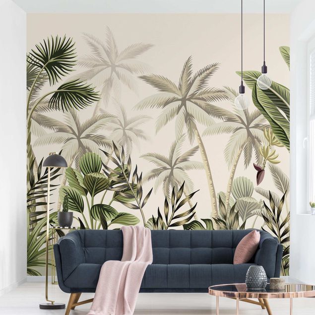 Wanddeko Flur Palmen im Dschungel