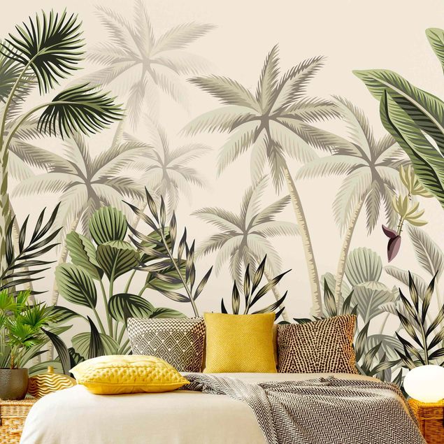 Wanddeko Esszimmer Palmen im Dschungel