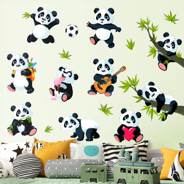 Wandtattoo Dschungel Pandabären Mega Set