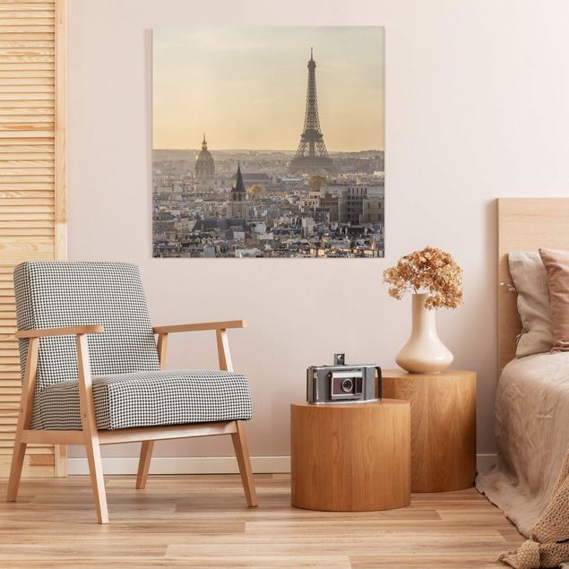 Wanddeko Wohnzimmer Paris im Morgengrauen