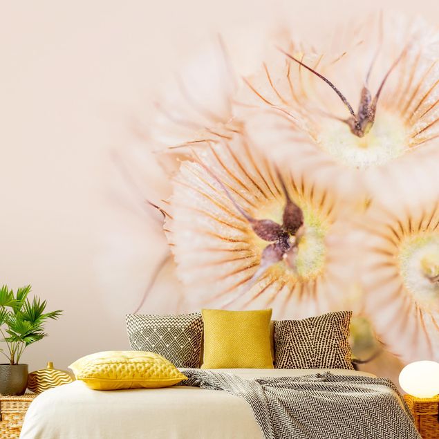 Wanddeko Wohnzimmer Pastellfarbener Blütenstrauß