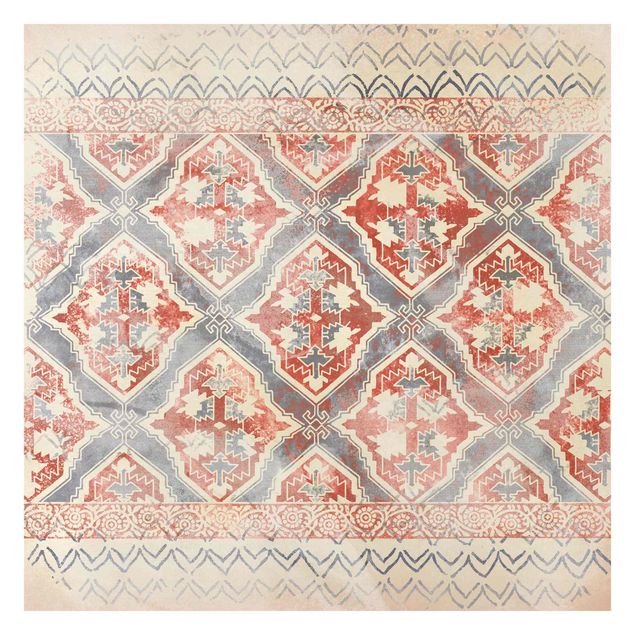 Wanddeko Treppenhaus Persisches Vintage Muster in Indigo II