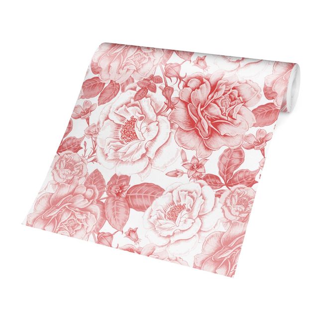 Wanddeko Esszimmer Pfingstrosen Muster Rosa