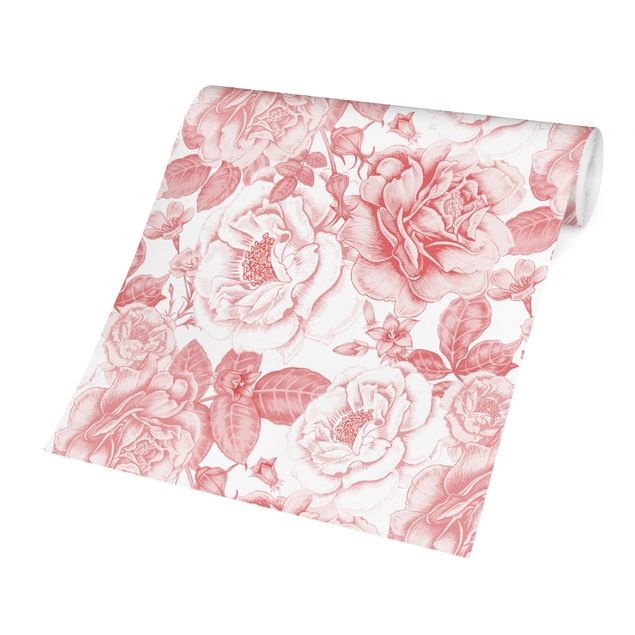 Wanddeko Esszimmer Pfingstrosen Pattern Rosa