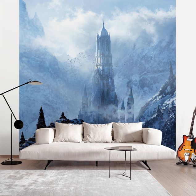 Wanddeko Flur Phantastisches Schloss im Schnee