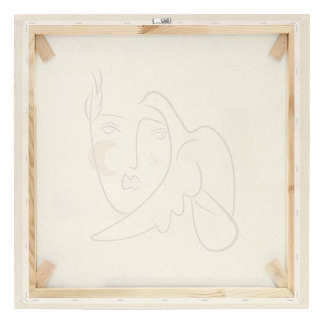 Wandbilder Modern Picasso Interpretation - Dame mit Taube II