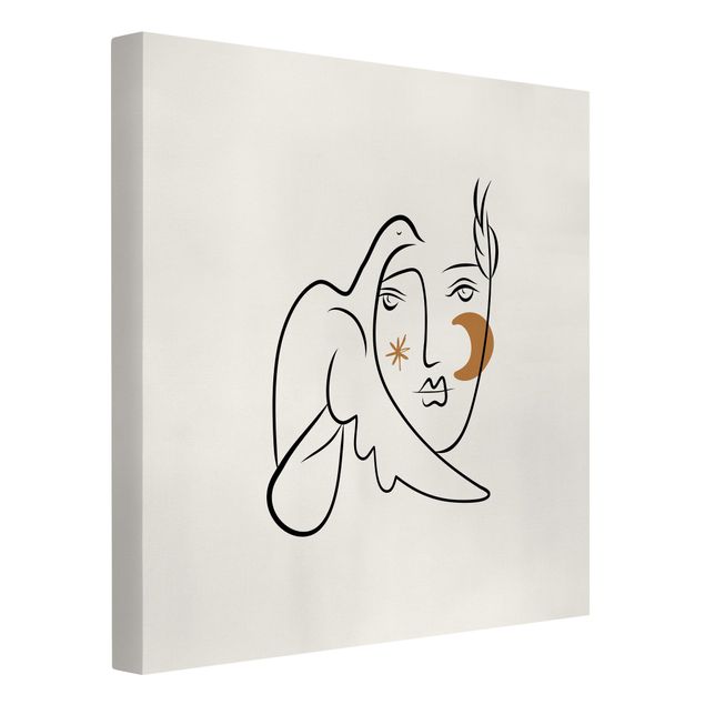 Wanddeko über Sofa Picasso Interpretation - Dame mit Taube II