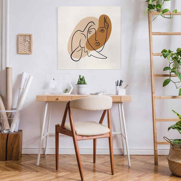 Wanddeko Wohnzimmer Picasso Interpretation - Dame mit Taube