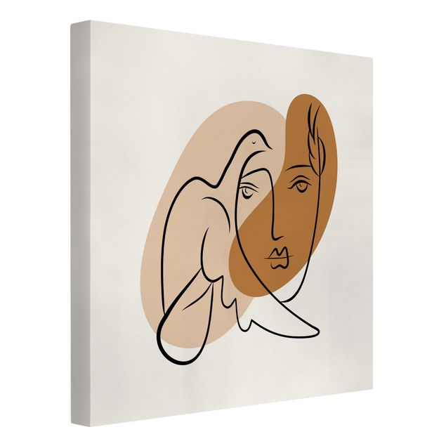 Wanddeko über Sofa Picasso Interpretation - Dame mit Taube