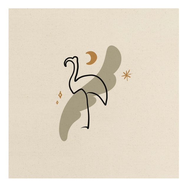 Wanddeko über Sofa Picasso Interpretation - Flamingo