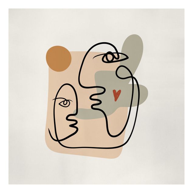 Wanddeko über Sofa Picasso Interpretation - Wangenkuss