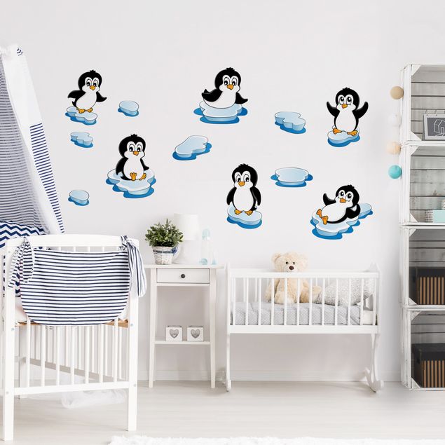 Wandtattoo Pinguin Kinderzimmer Set