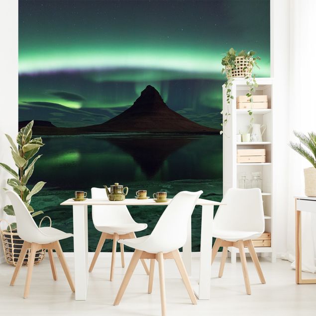 Wanddeko Wohnzimmer Polarlicht in Island
