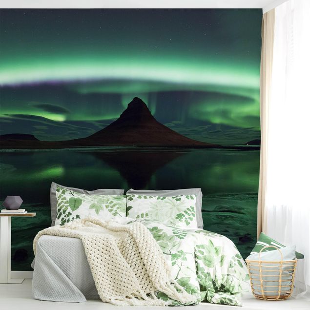 Wanddeko Schlafzimmer Polarlicht in Island