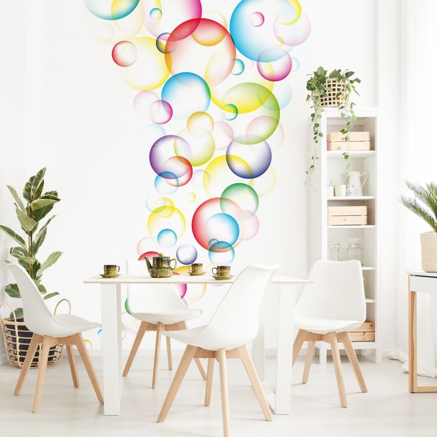 Wanddeko Büro Rainbow Bubbles