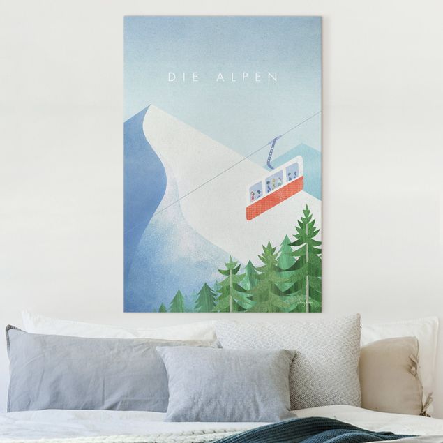 Wanddeko blau Reiseposter - Alpen