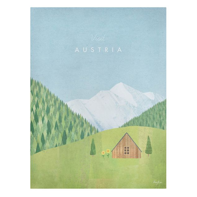 Wanddeko grün Reiseposter - Austria