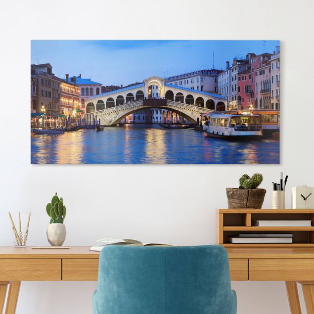 Wanddeko blau Rialtobrücke in Venedig