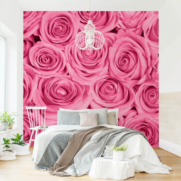 Wanddeko Wohnzimmer Rosa Rosen