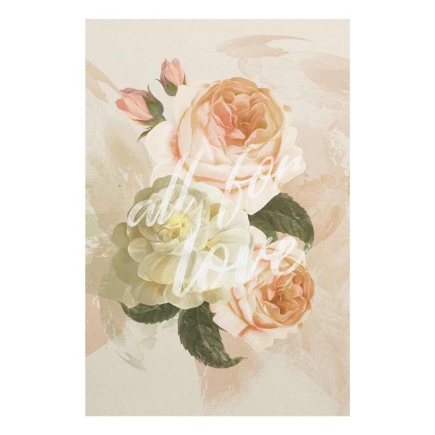 Wanddeko Büro Roses - All for Love