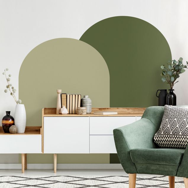 Wanddeko über Sofa Rundbogen - Olive
