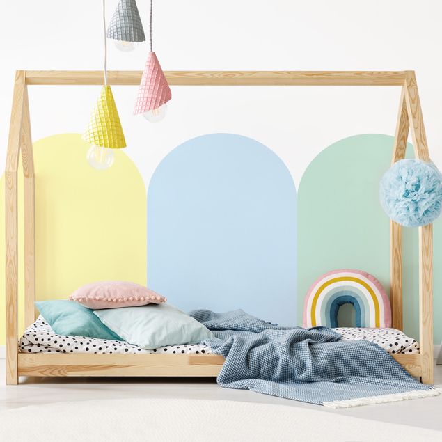 Wanddeko Babyzimmer Rundbogen - Pastellblau