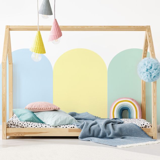 Wanddeko Babyzimmer Rundbogen - Pastellgelb