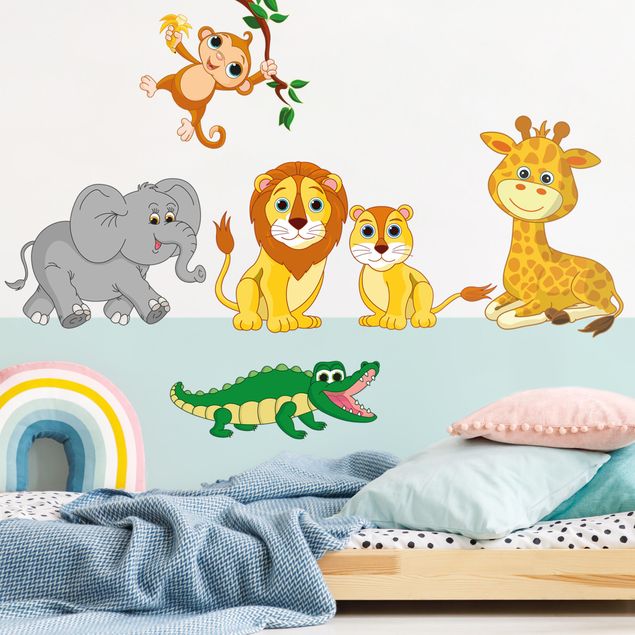 Deko Kinderzimmer Safari Tiere Set