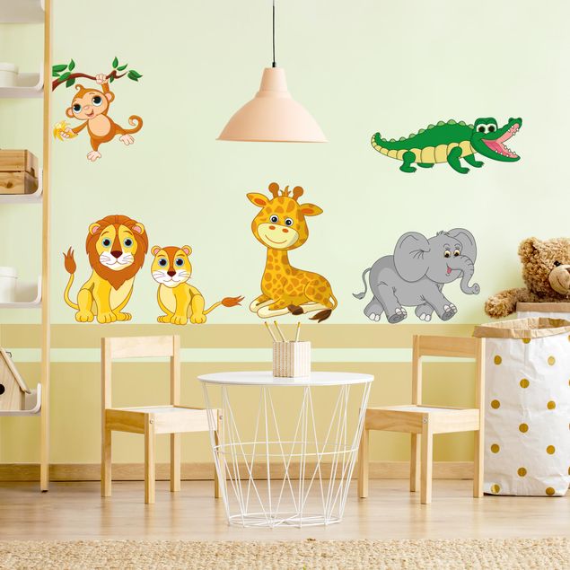 Wanddeko Babyzimmer Safari Tiere Set