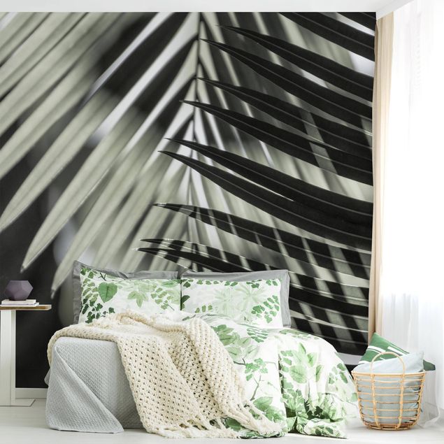 Wanddeko Schlafzimmer Schattenspiel auf Palmenwedel