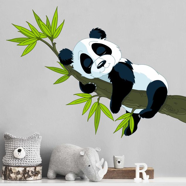 Wandtattoo Dschungel Schlafender Panda
