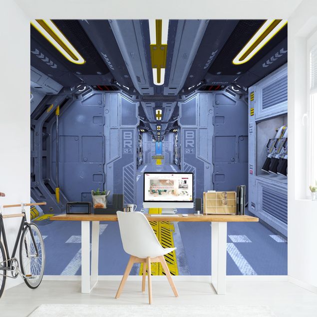 Wanddeko 3D Sci-Fi Raumschiff Innenraum