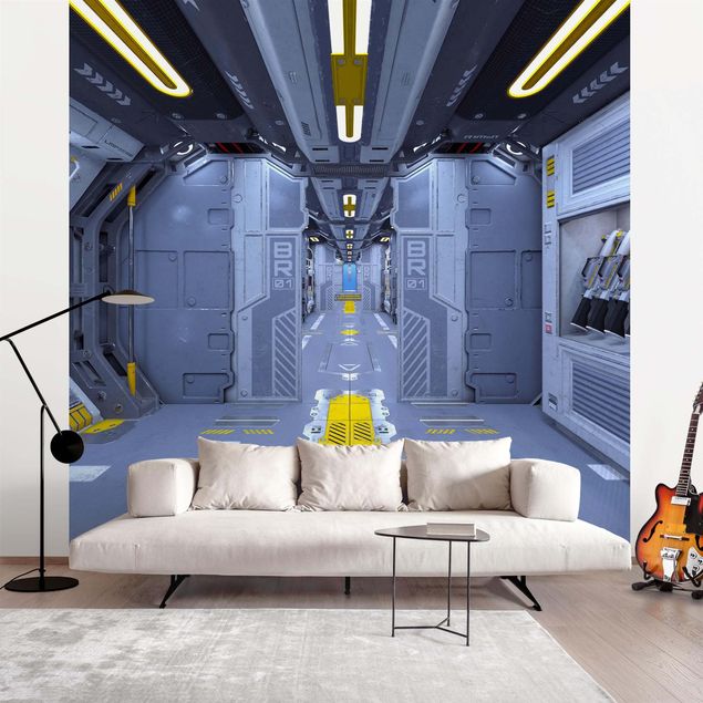 Wanddeko Flur Sci-Fi Raumschiff Innenraum