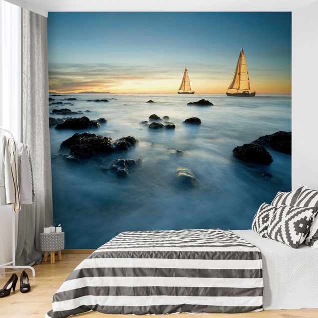 Wanddeko Schlafzimmer Segelschiffe im Ozean