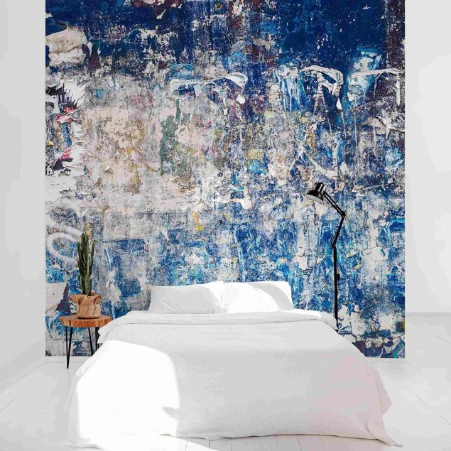 Wanddeko Schlafzimmer Shabby Wand in Blau