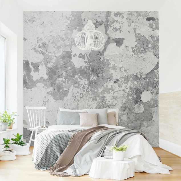 Wanddeko Schlafzimmer Shabby Wand in Grau