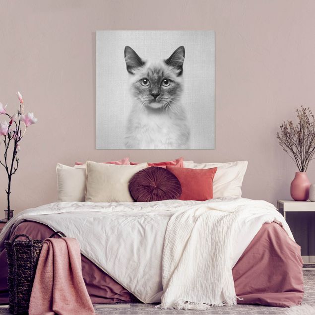 Wanddeko Schlafzimmer Siamkatze Sibylle Schwarz Weiß