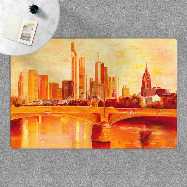Wanddeko orange Skyline Frankfurt