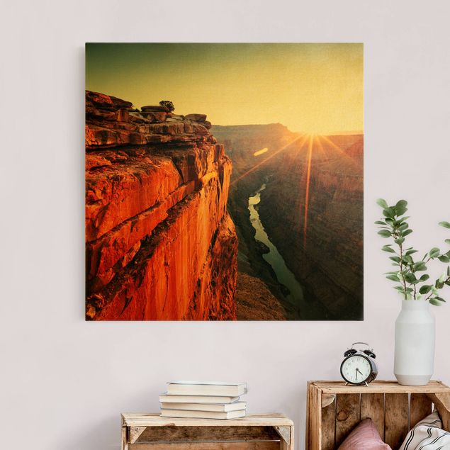 Wanddeko über Sofa Sonne im Grand Canyon