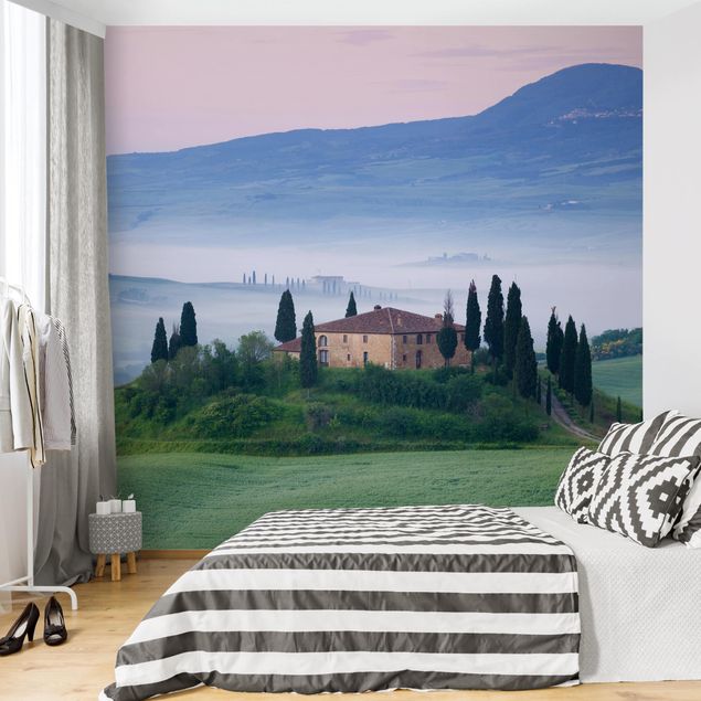 Wanddeko Schlafzimmer Sonnenaufgang in der Toskana