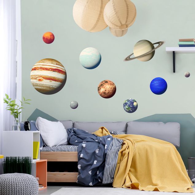 Wanddeko Büro Sonnensystem mit Planeten