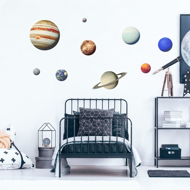 Wanddeko Jungenzimmer Sonnensystem mit Planeten