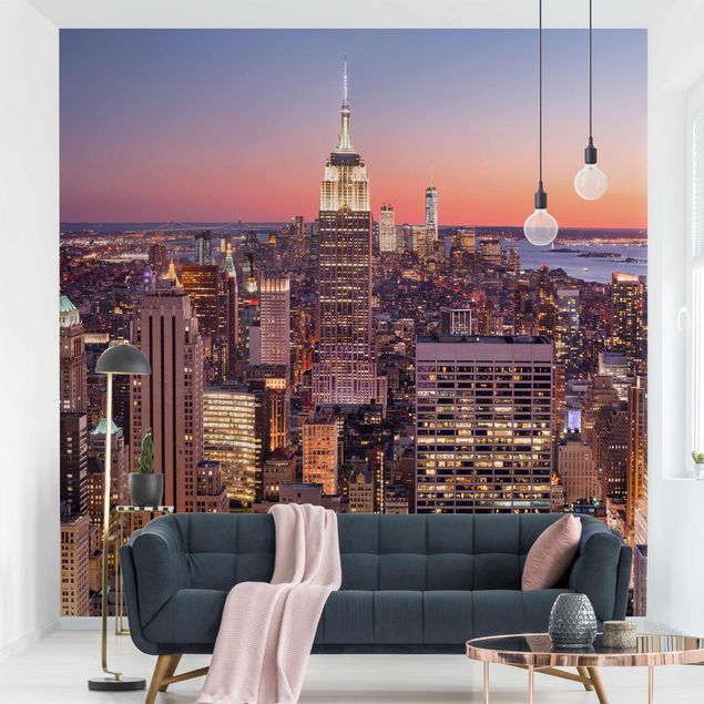 Wanddeko Wohnzimmer Sonnenuntergang Manhattan New York City