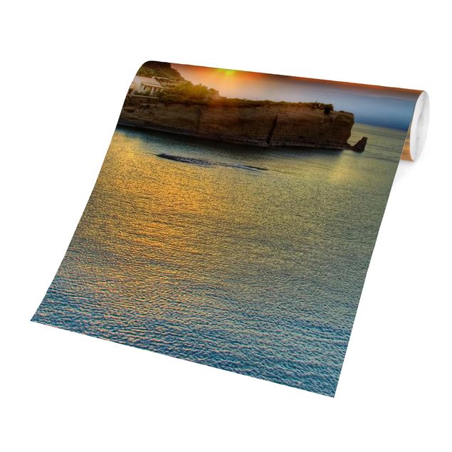 Wanddeko Esszimmer Sonnenuntergang über Korfu