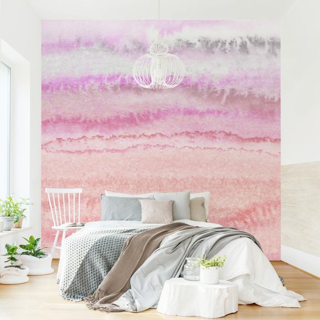 Wanddeko Wohnzimmer Spiel der Farben in Pink