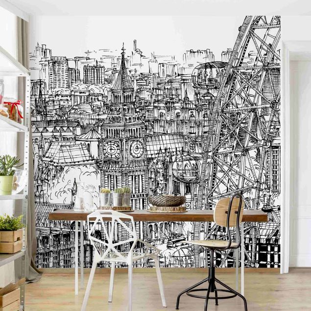 Wanddeko Wohnzimmer Stadtstudie - London Eye