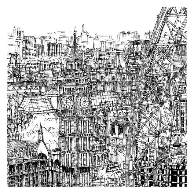 Wanddeko Esszimmer Stadtstudie - London Eye