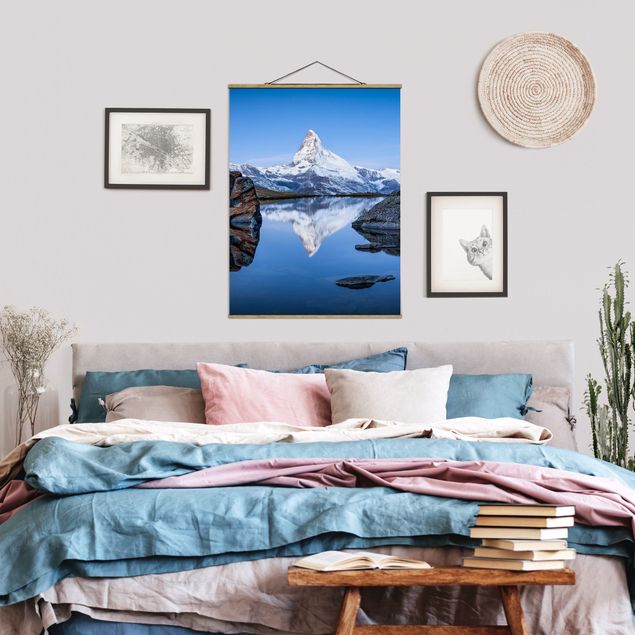 Wanddeko Wohnzimmer Stellisee vor dem Matterhorn